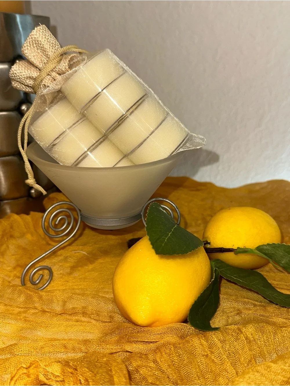 Lemon Zest 8pk Mini Tea Lights with Holder, SCENT UNLEASHED LLC